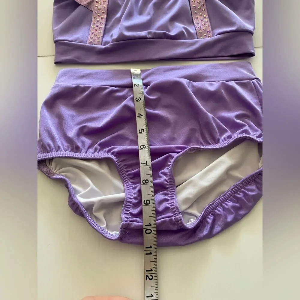 Kelle solo dance costom custume purple lavender 2 piece acro jazz 2867 MA adult